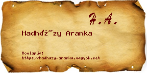 Hadházy Aranka névjegykártya